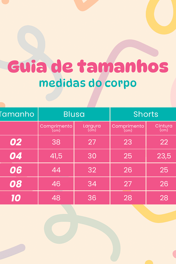 CONJUNTO MENINA BLUSA E SHORTS SALADA DE FRUTAS