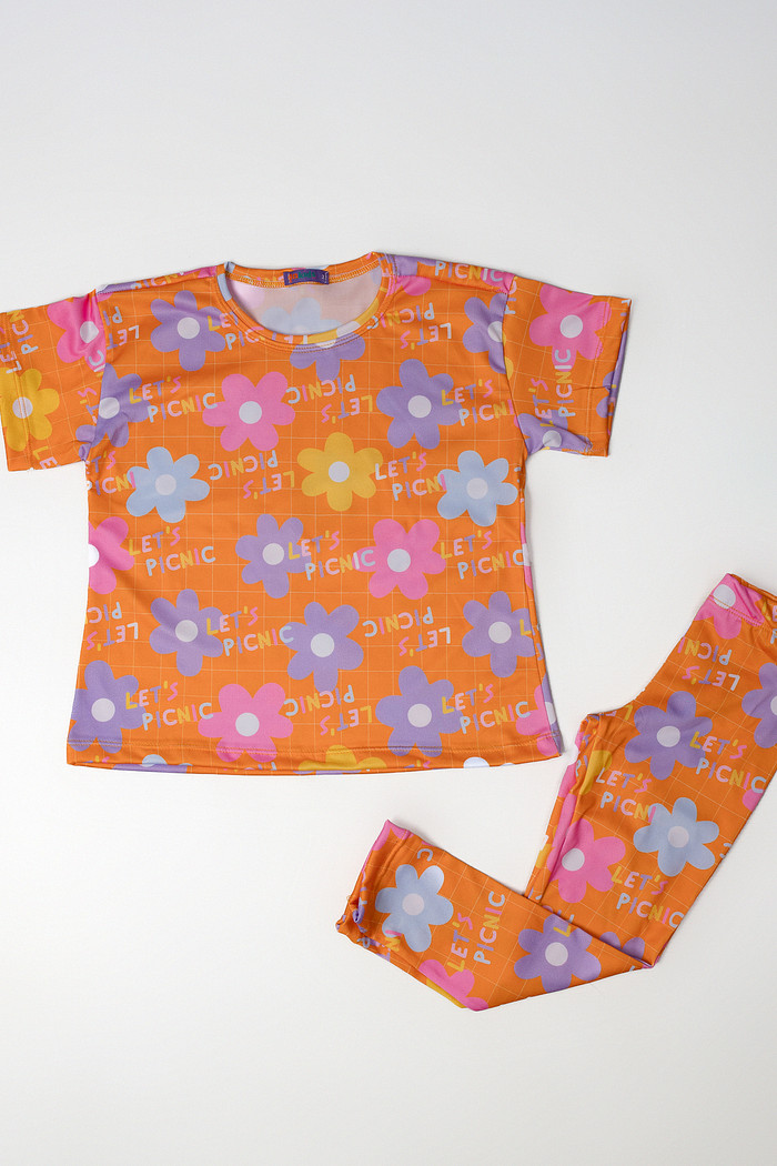 CONJUNTO MENINA CAMISETA E LEGGING PIC NIC