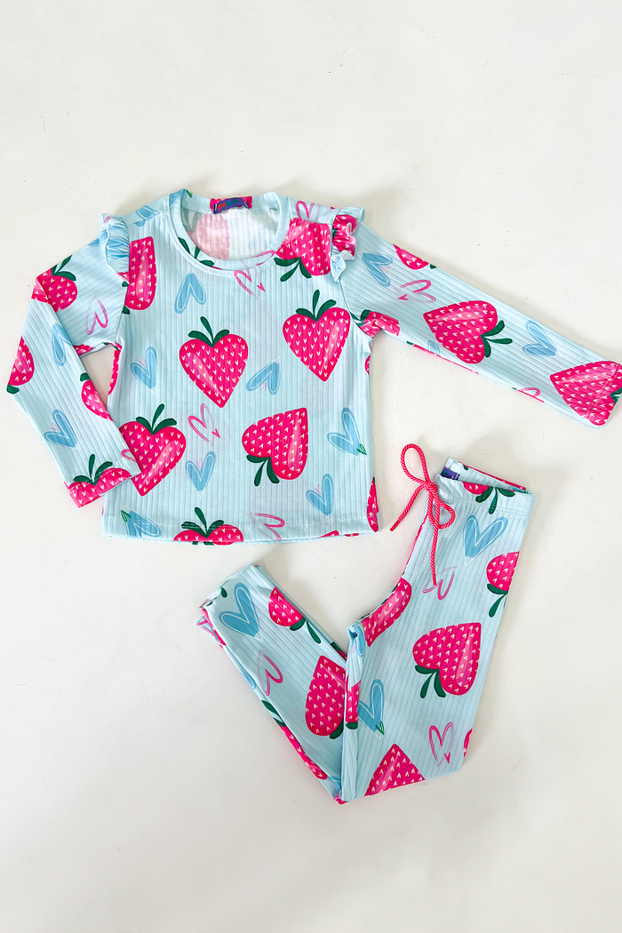 CONJUNTO CALÇA E BLUSA MORANGO