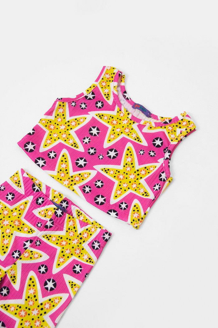 CONJUNTO MENINA CROPED E BIKER STAR