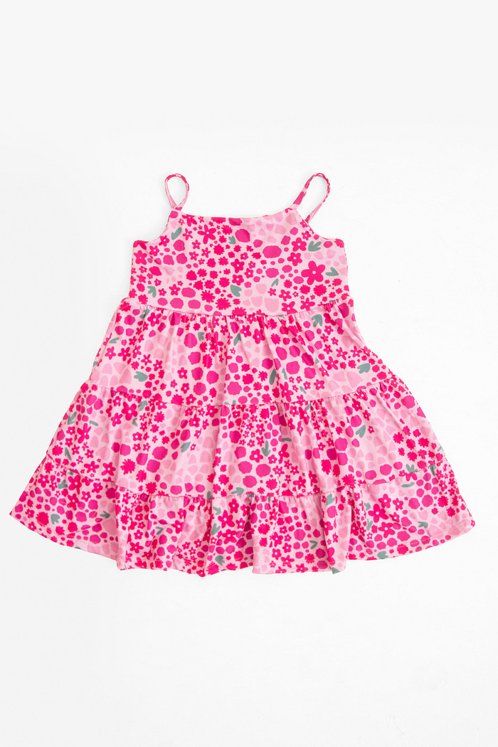 VESTIDO 3 MARIAS MENINAS FLORZINHA ROSA