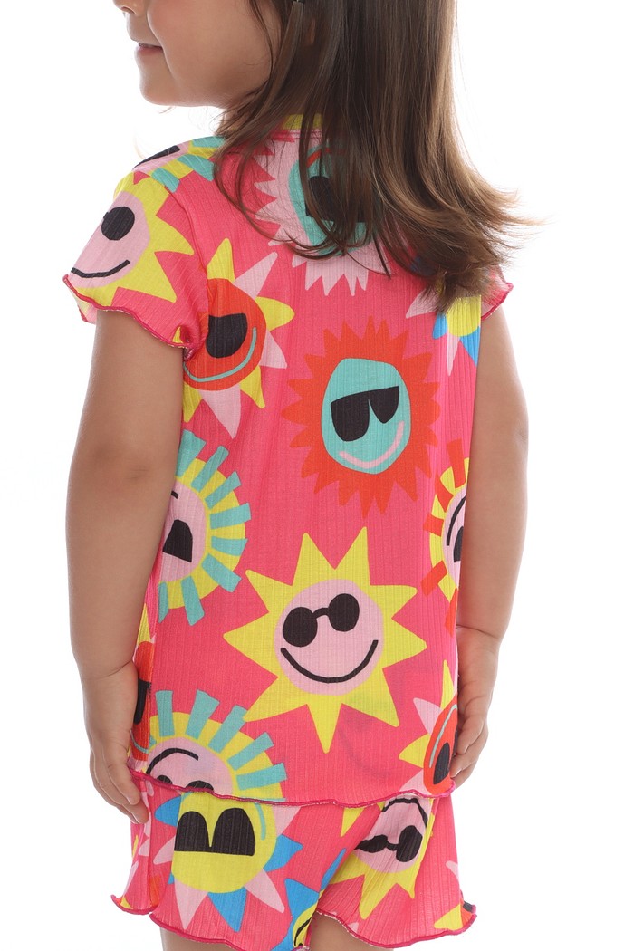 CONJUNTO MENINA BLUSA E SHORTS SOL