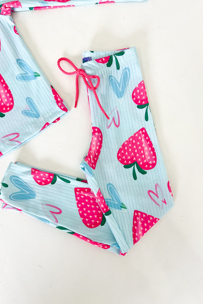 CONJUNTO CALÇA E BLUSA MORANGO