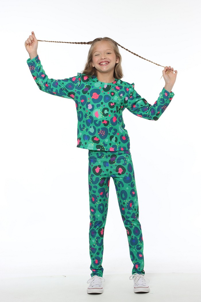 CONJUNTO CALÇA E BLUSA ONÇA VERDE