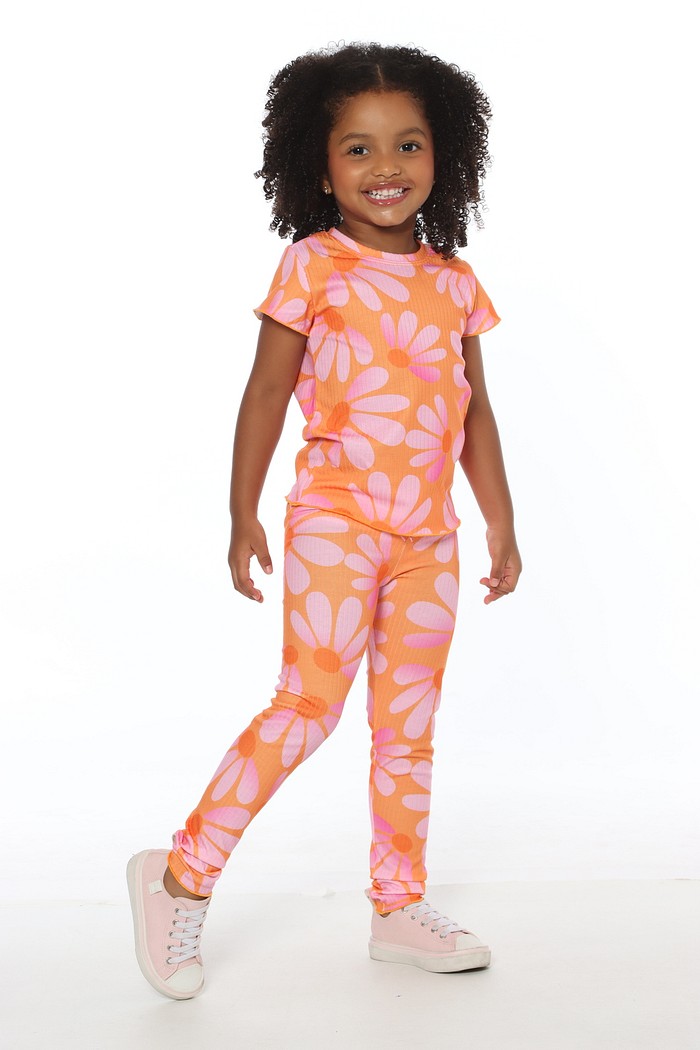 CONJUNTO MENINA BLUSA E CALÇA MARGARIDAS