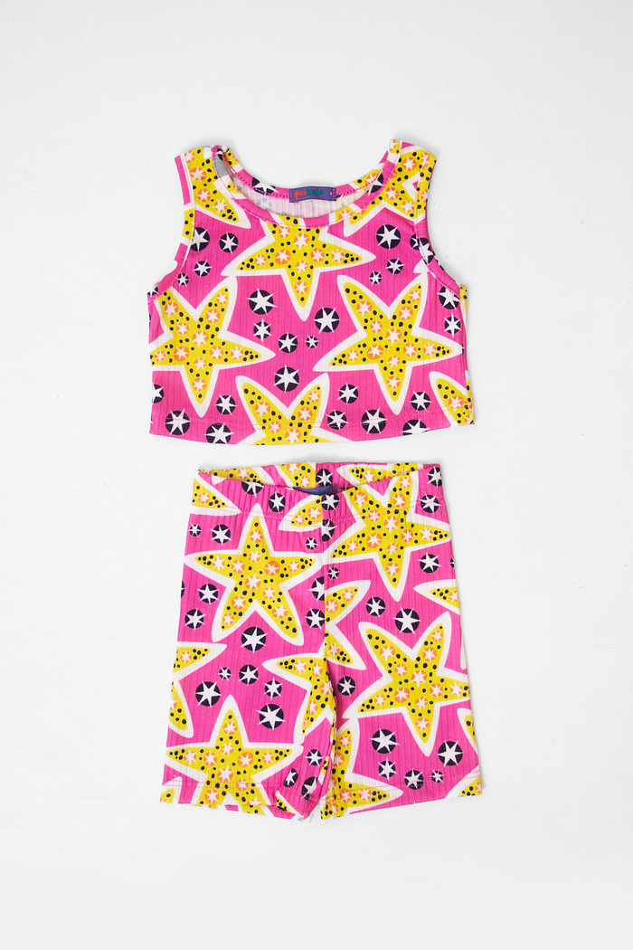 CONJUNTO MENINA CROPED E BIKER STAR