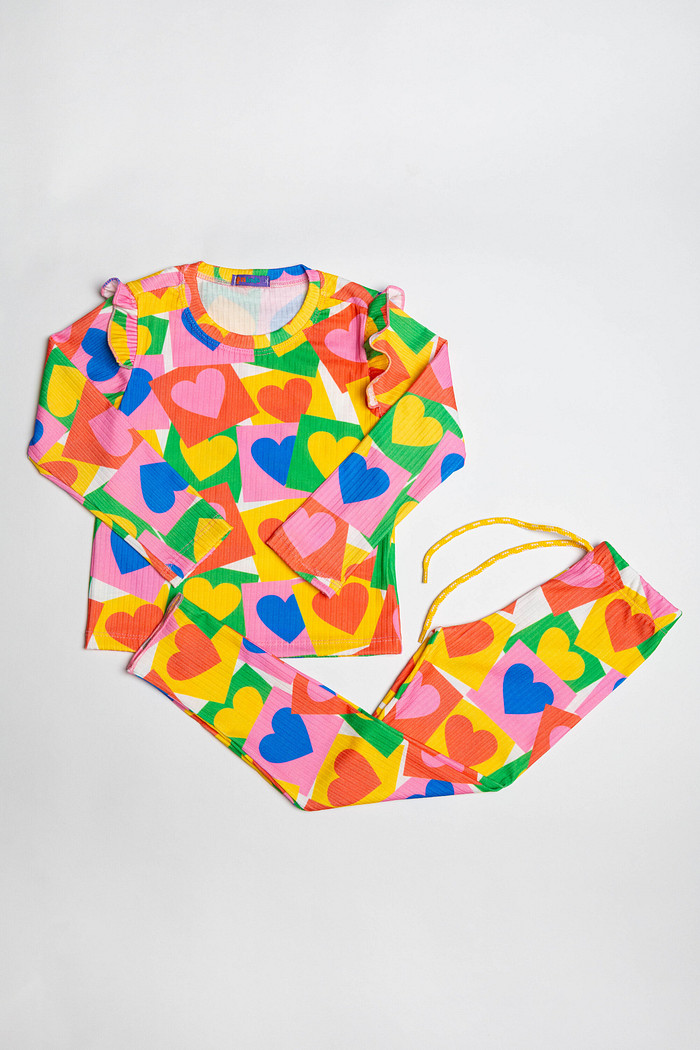 CONJUNTO CALÇA E BLUSA LOVE