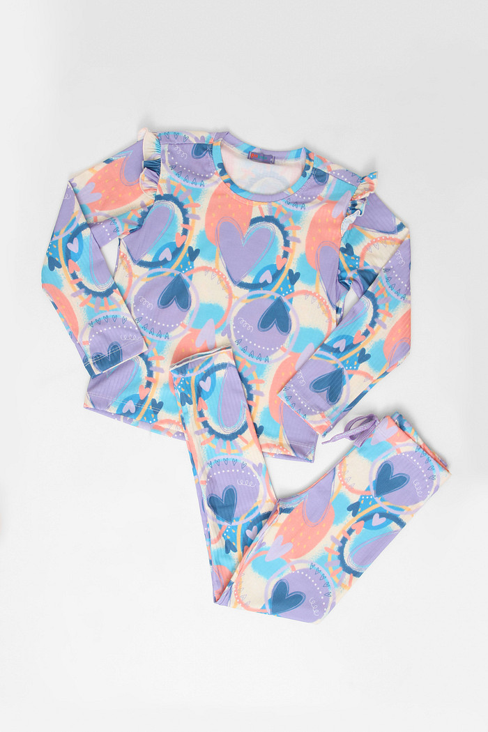 CONJUNTO CALÇA E BLUSA LONGA LOVE VIBES