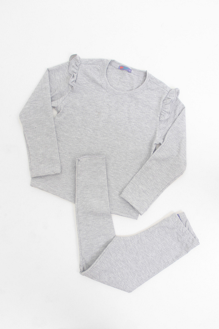 CONJUNTO CALÇA E BLUSA LONGA MESCLA