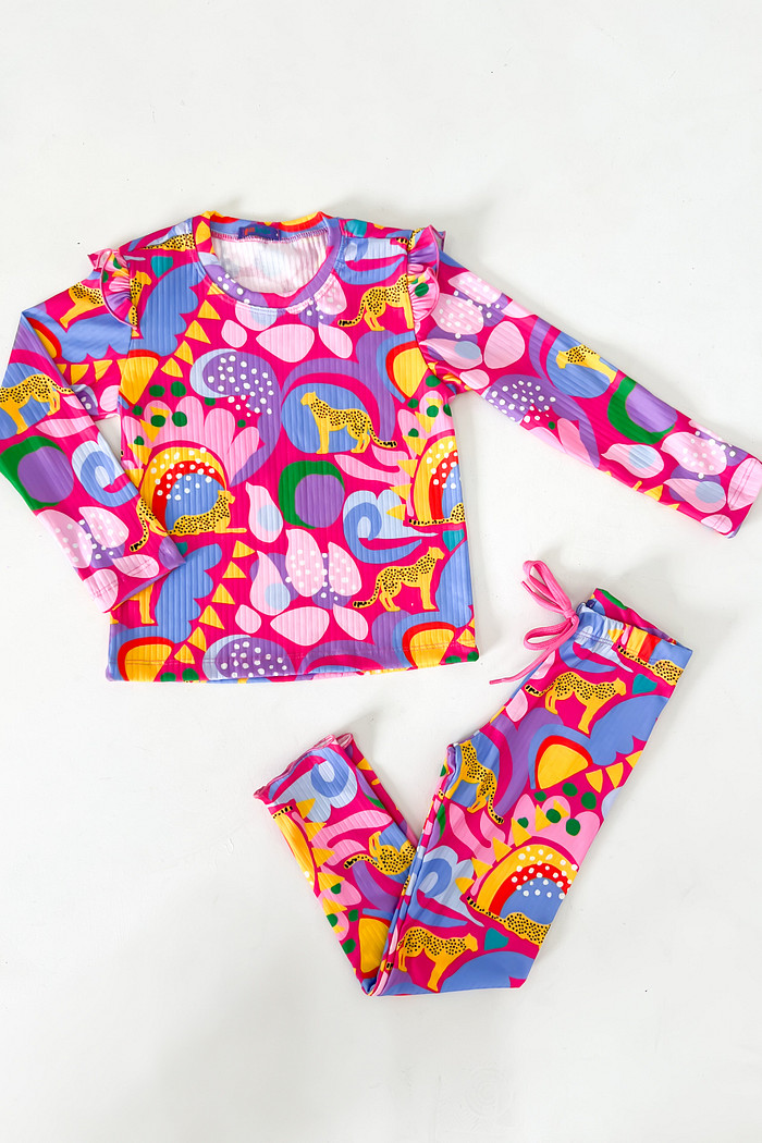 CONJUNTO CALÇA E BLUSA LEOPARD