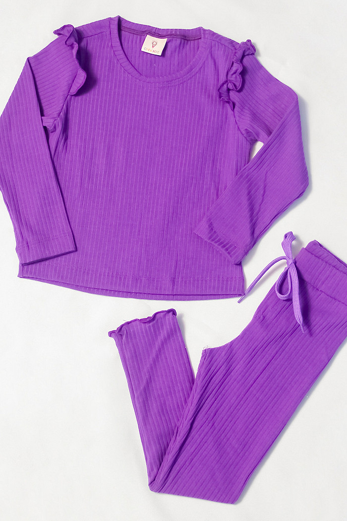 CONJUNTO CALÇA E BLUSA LONGA ROXO
