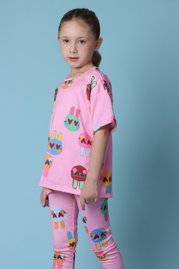 CONJUNTO MENINA CAMISETA E LEGGING COELHOS