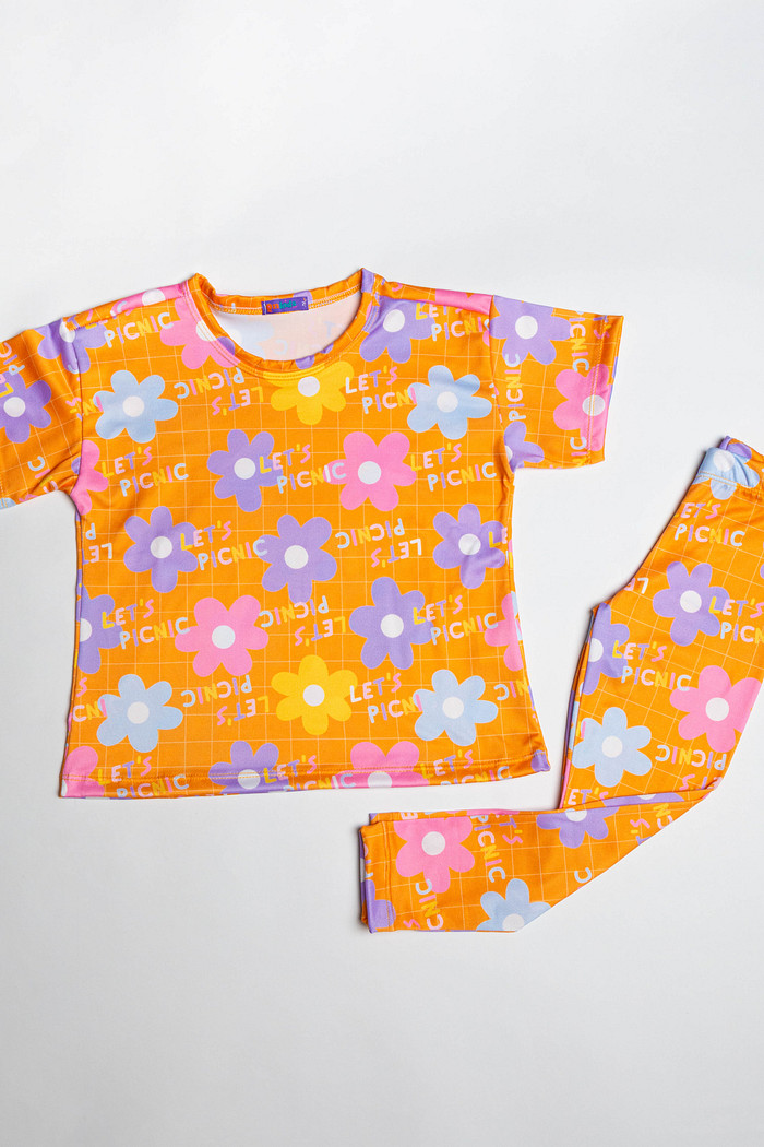 CONJUNTO MENINA CAMISETA E LEGGING PIC NIC