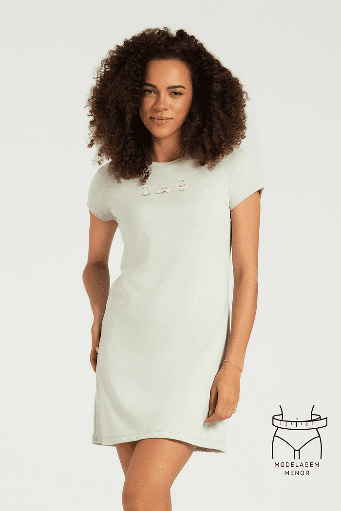 SLEEP T-SHIRT EM MEIA MALHA FEMININO 