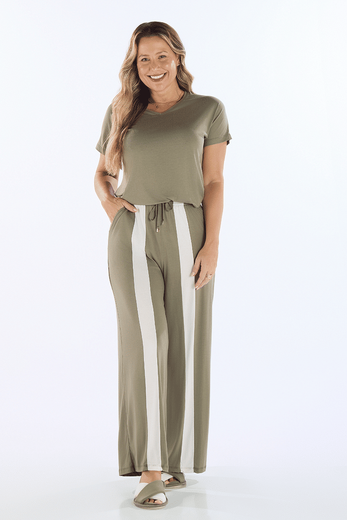 PIJAMA MEIA MANGA COM CALCA EM VISCOLYCRA FEMININO