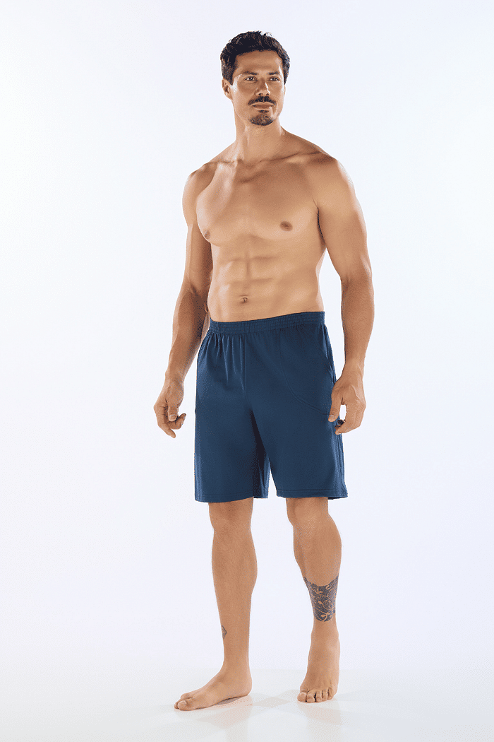 BERMUDA MASCULINA COM BOLSOS EM MEIA MALHA