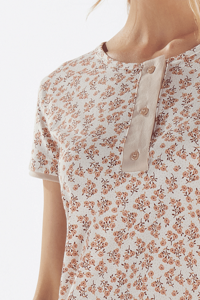 CAMISOLA MEIA MANGA COM PEITILHO EM MALHA ROTATIVA FEMININO 