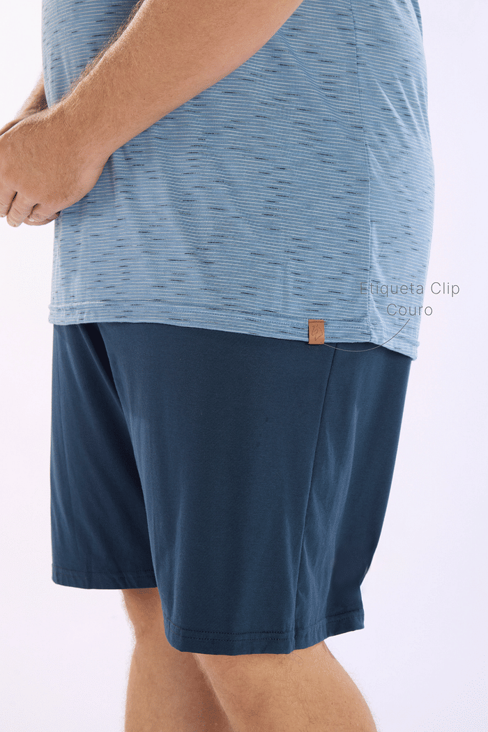 PIJAMA REGATA EM MALHA JET COM BERMUDA EM MEIA MALHA MASCULINO 