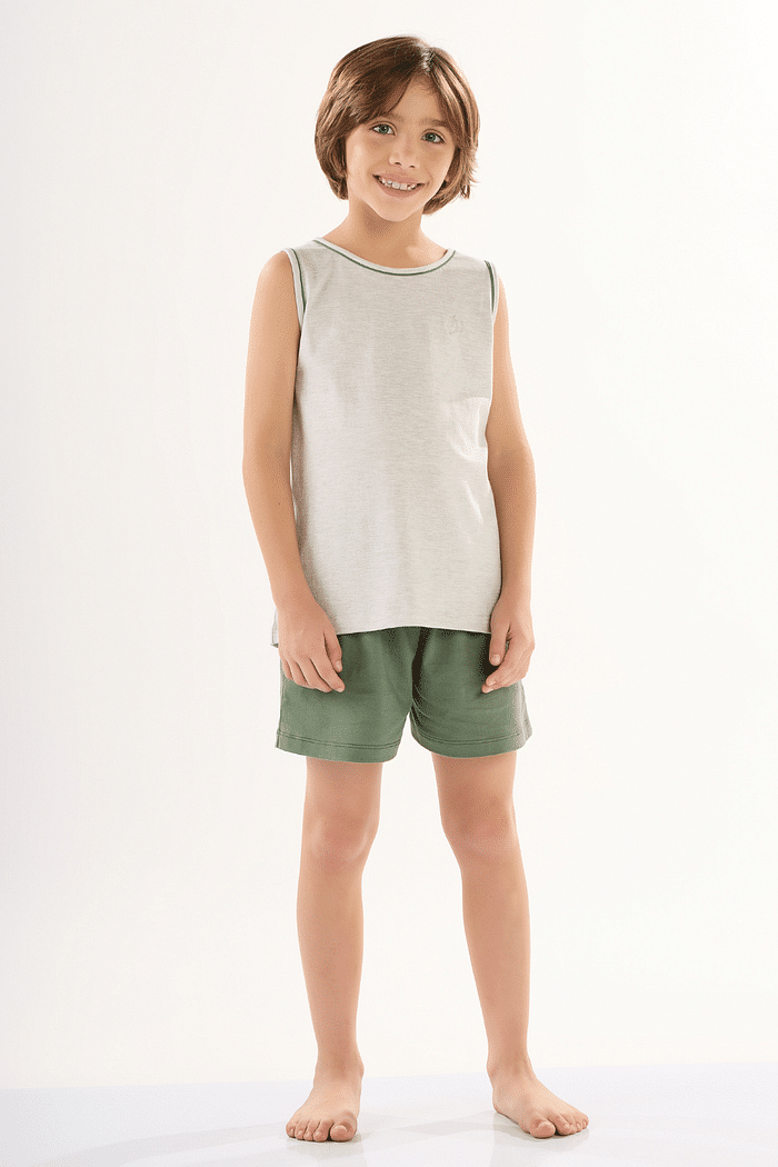 PIJAMA REGATA COM BERMUDA EM MEIA MALHA MASCULINO 