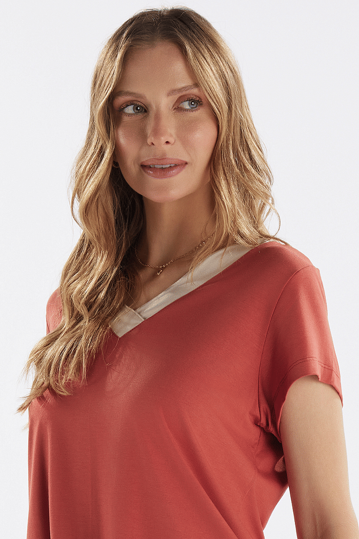 PIJAMA MEIA MANGA COM CALCA EM VISCOLYCRA FEMININO 