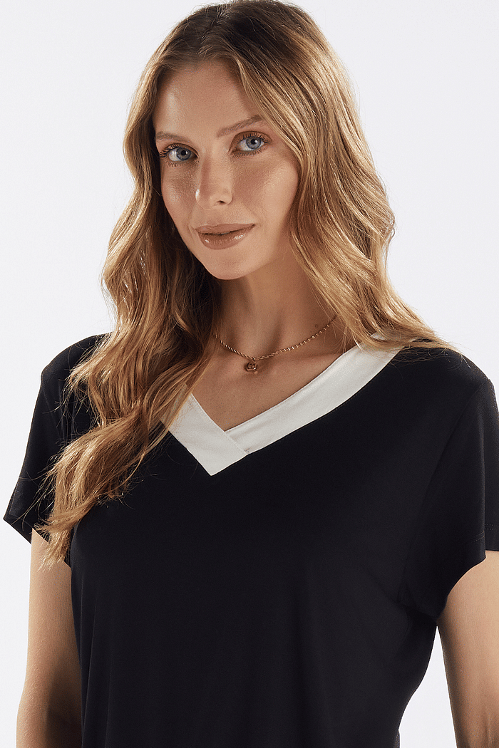 PIJAMA MEIA MANGA COM CALCA EM VISCOLYCRA FEMININO