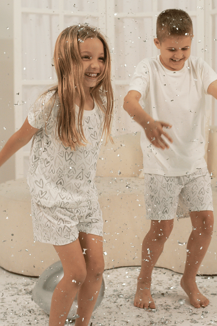 PIJAMA MEIA MANGA COM SHORTS EM MALHA ROTATIVA FEMININO 