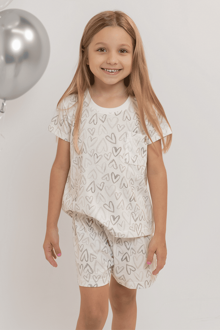 PIJAMA MEIA MANGA COM SHORTS EM MALHA ROTATIVA FEMININO 