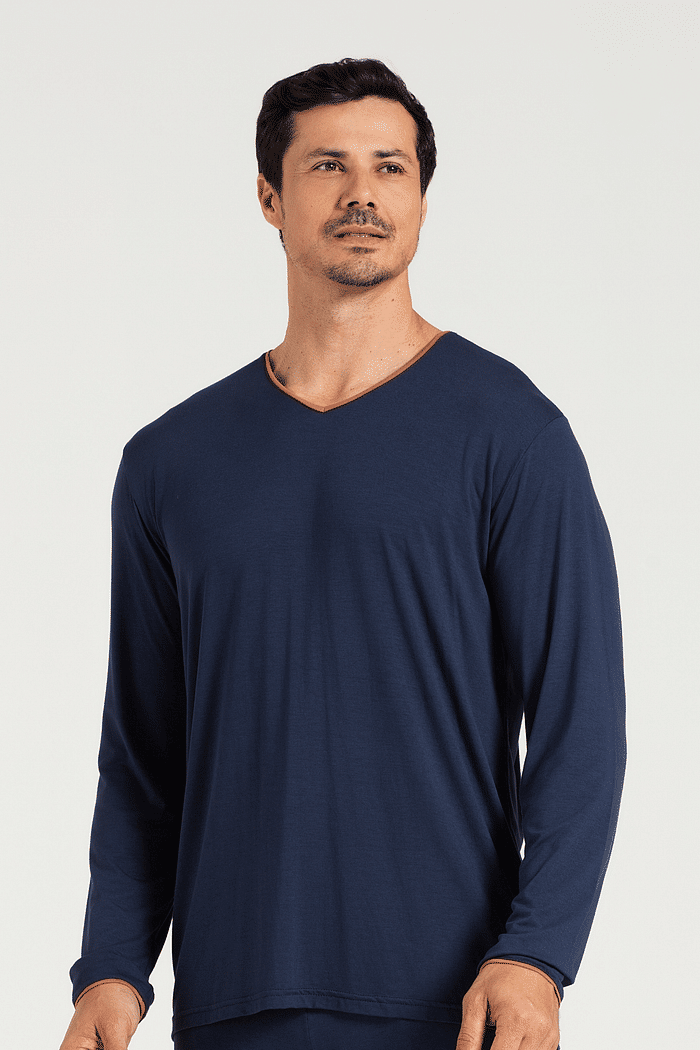 PIJAMA MANGA LONGA COM CALCA EM VISCOLYCRA MASCULINO