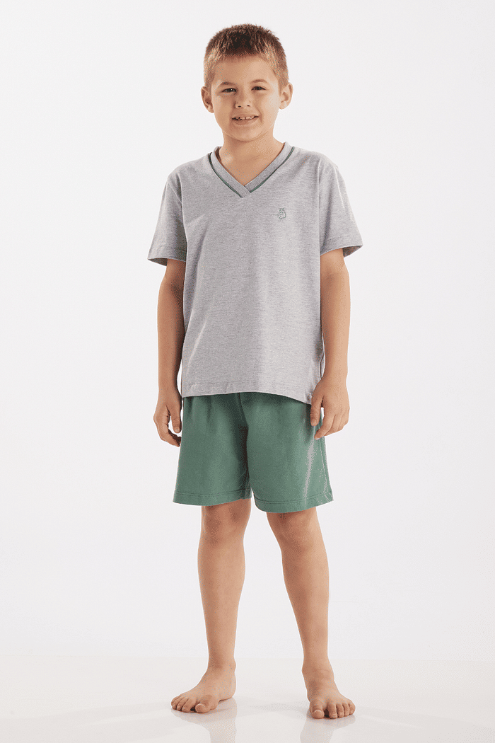 PIJAMA MEIA MANGA COM BERMUDA EM MEIA MALHA MASCULINO 
