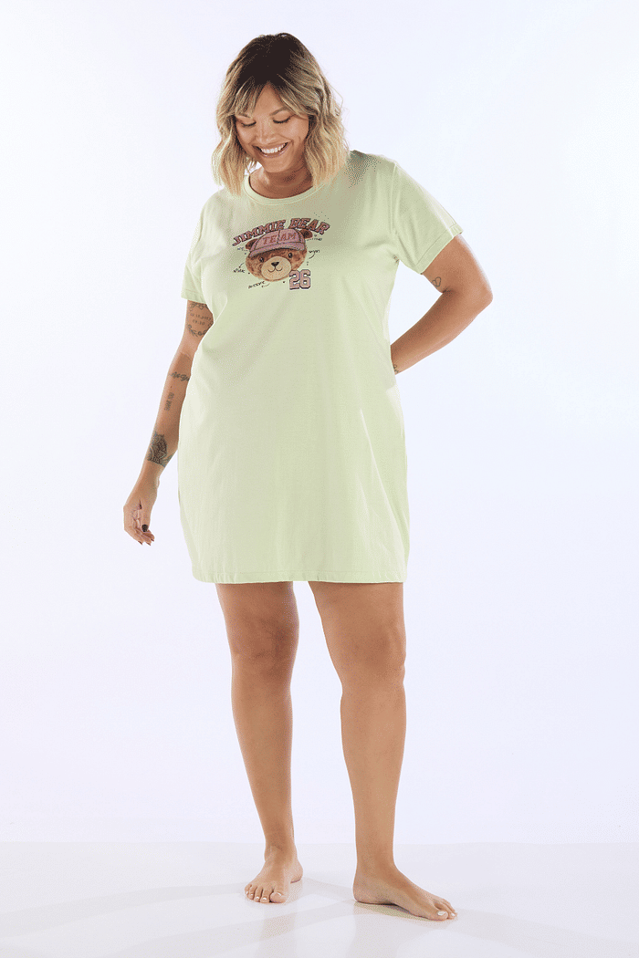 SLEEP T-SHIRT EM MEIA MALHA FEMININO 
