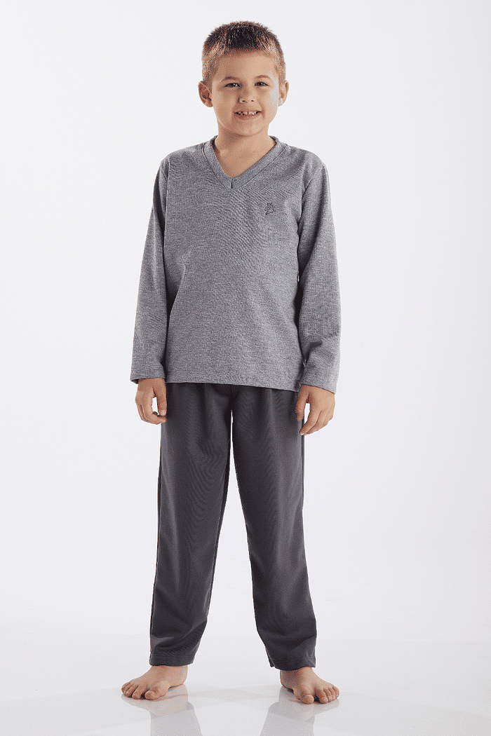 PIJAMA MASCULINO INFANTIL MANGA LONGA COM CALÇA EM MOLETINHO PELUCIADO