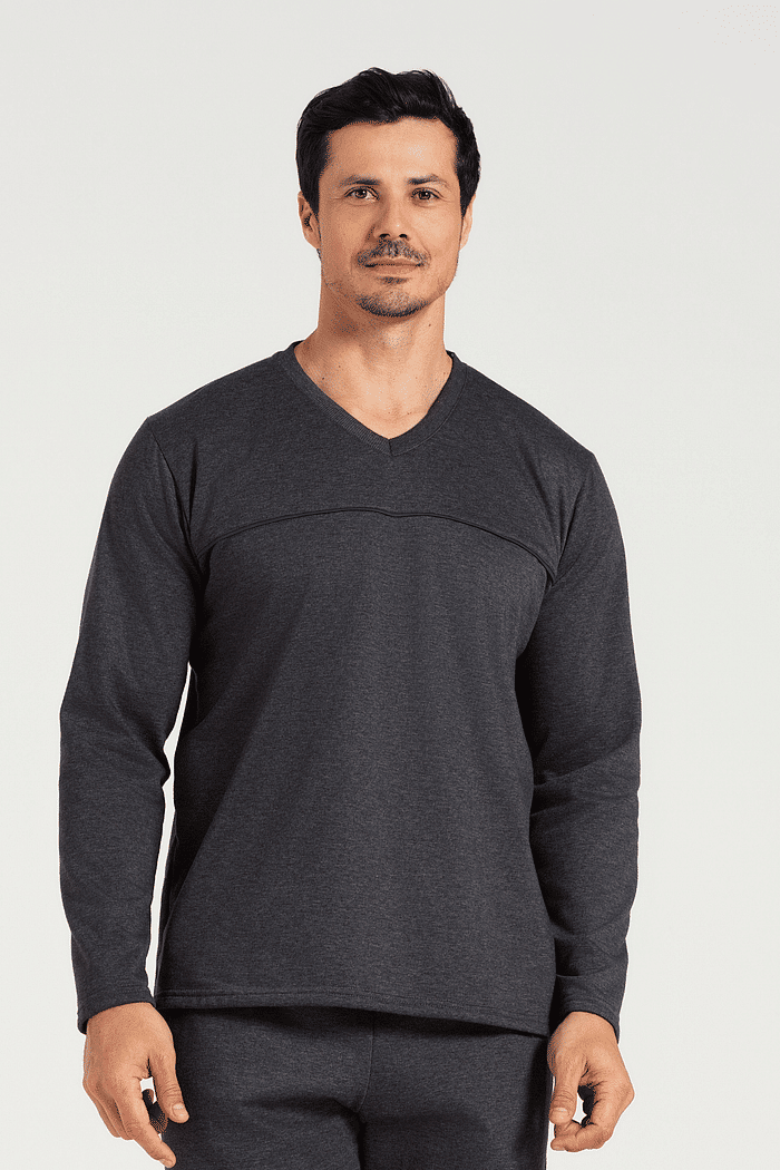 PIJAMA MANGA LONGA COM CALCA EM MOLETINHO MASCULINO 