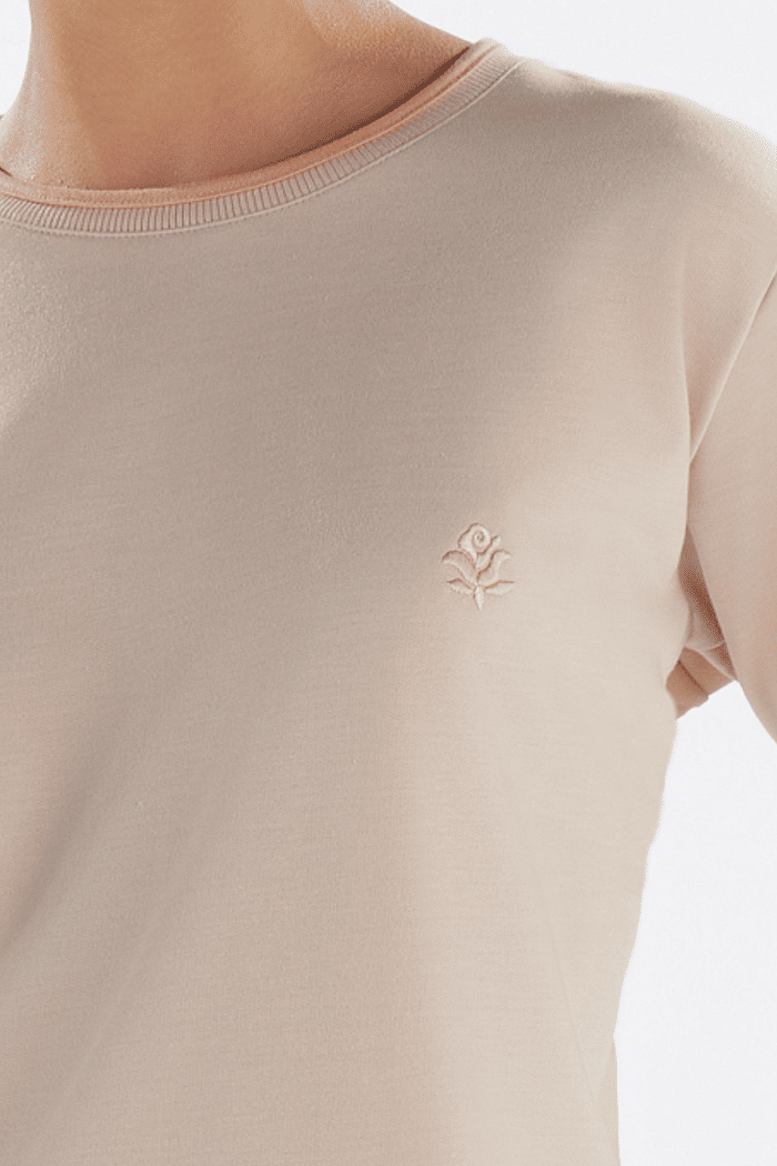 PIJAMA MANGA LONGA EM MOLETINHO COM CALCA EM MOLETINHO ROTATIVO FEMININO 