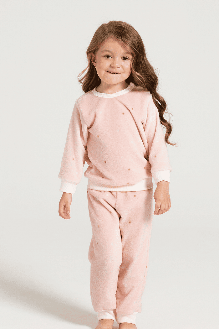 PIJAMA MANGA LONGA COM CALCA EM FLEECE ROTATIVO INFANTIL 