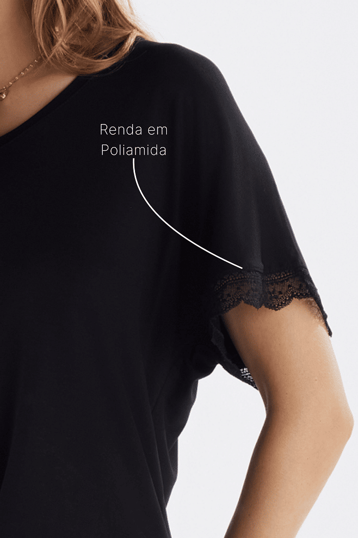 PIJAMA MEIA MANGA COM SHORTS EM VISCOLYCRA FEMININO