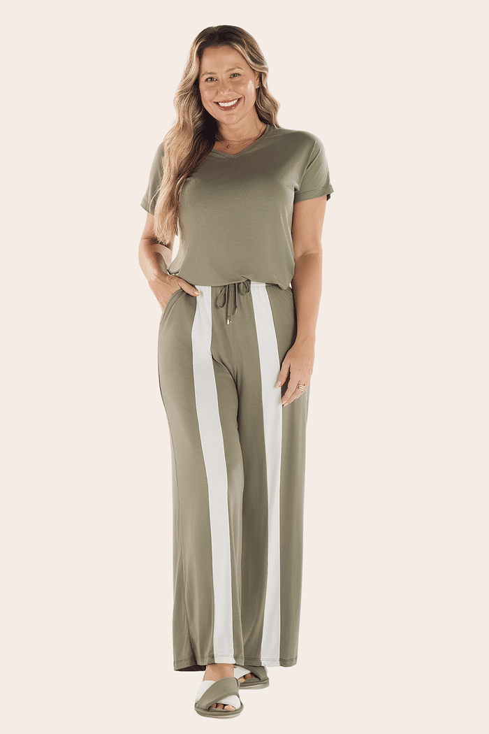 PIJAMA MEIA MANGA COM CALCA EM VISCOLYCRA FEMININO