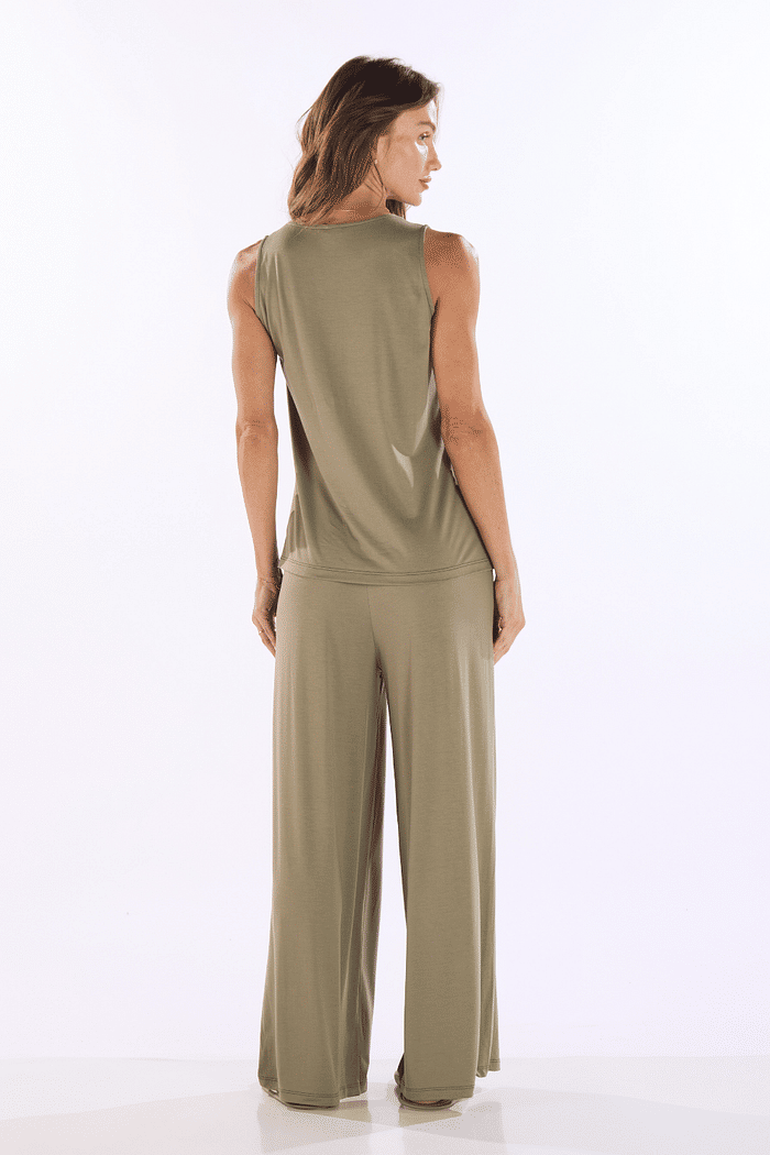 PIJAMA REGATA COM CALCA EM VISCOLYCRA FEMININO
