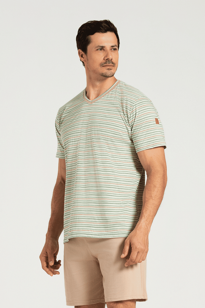 PIJAMA MEIA MANGA COM BERMUDA 