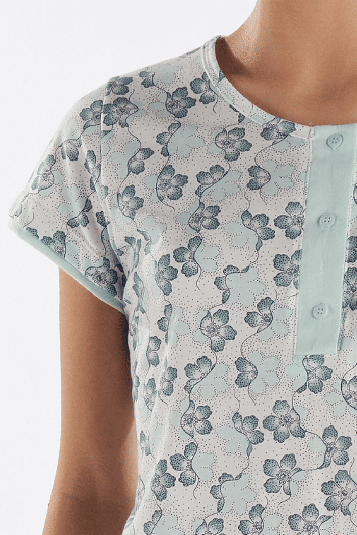 CAMISOLA MEIA MANGA COM PEITILHO EM MALHA ROTATIVA FEMININO 