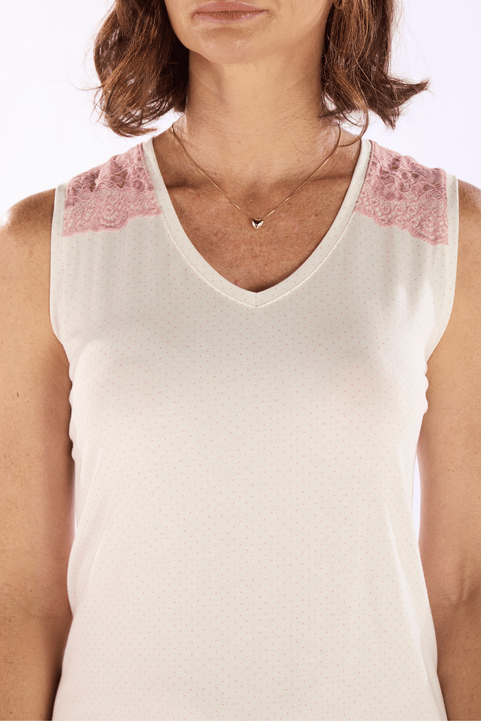 PIJAMA REGATA EM VISCOLYCRA ROTATIVA COM CAPRI EM VISCOLYCRA FEMININO