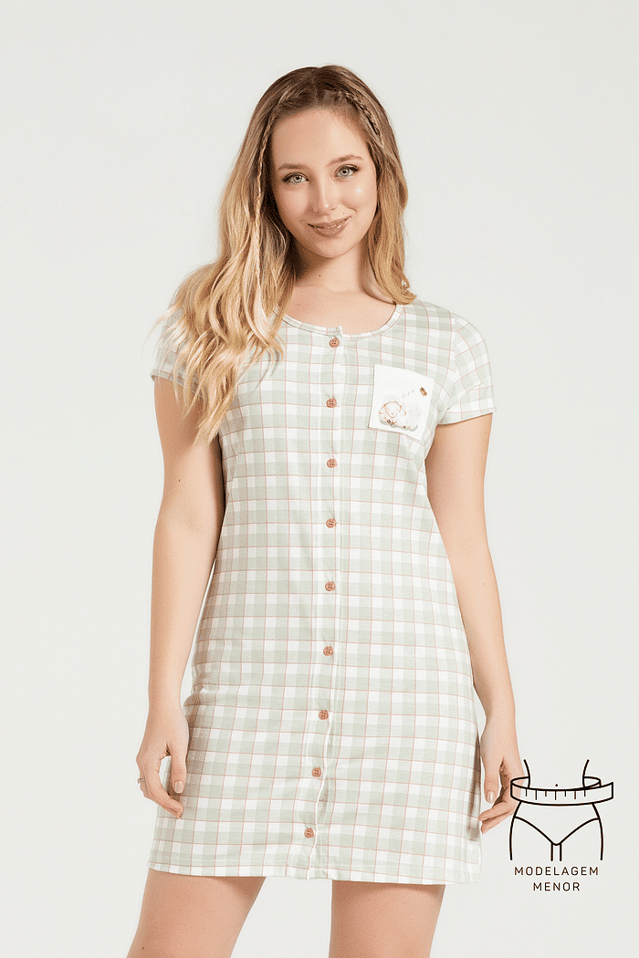 CAMISOLA MEIA MANGA ABERTURA FRONTAL EM MALHA ROTATIVA FEMININO 