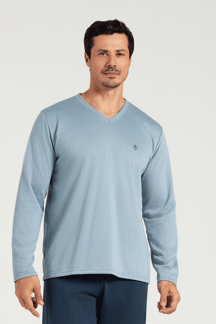 PIJAMA MANGA LONGA COM CALCA EM MOLETINHO MASCULINO 