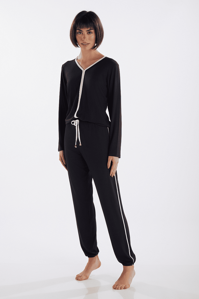 PIJAMA MANGA LONGA COM CALCA EM VISCOLYCRA FEMININO 