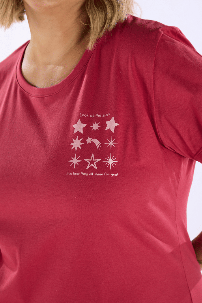 SLEEP T-SHIRT EM MEIA MALHA FEMININO 