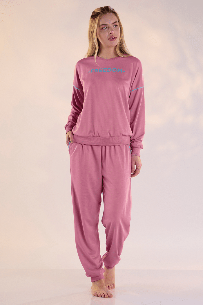 PIJAMA  LONGO MOLETINHO FEMININO