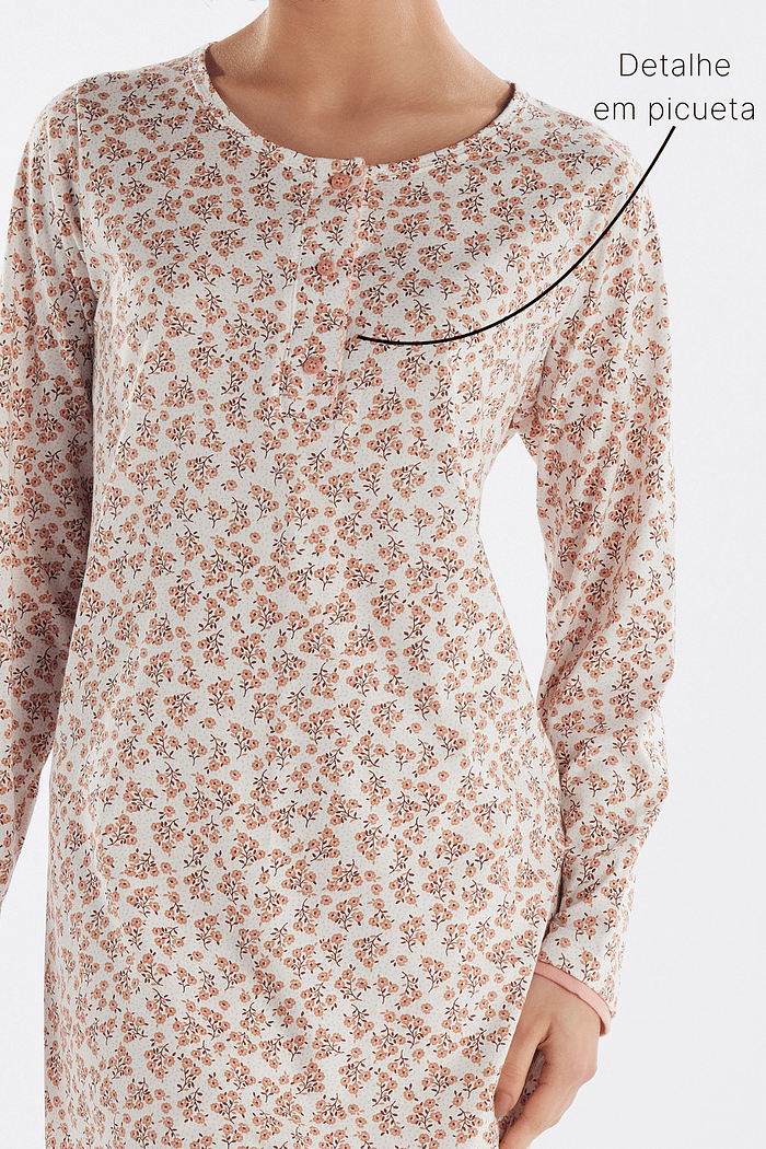 CAMISOLA MANGA LONGA COM PEITILHO EM MALHA ROTATIVA FEMININO 