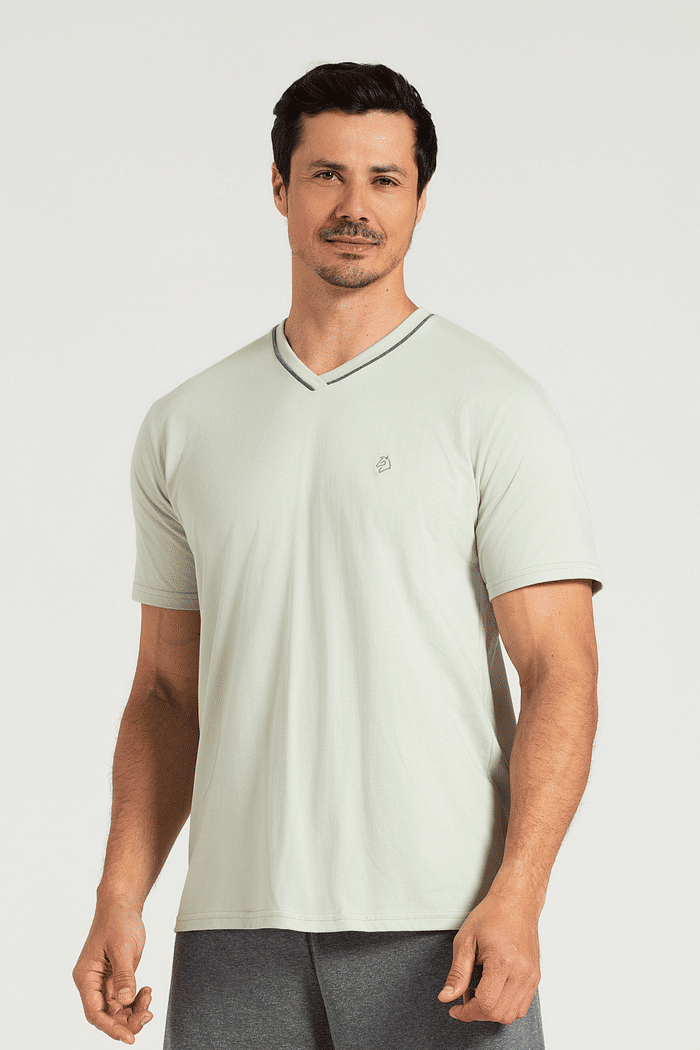 PIJAMA MEIA MANGA COM BERMUDA EM MEIA MALHA MASCULINO 