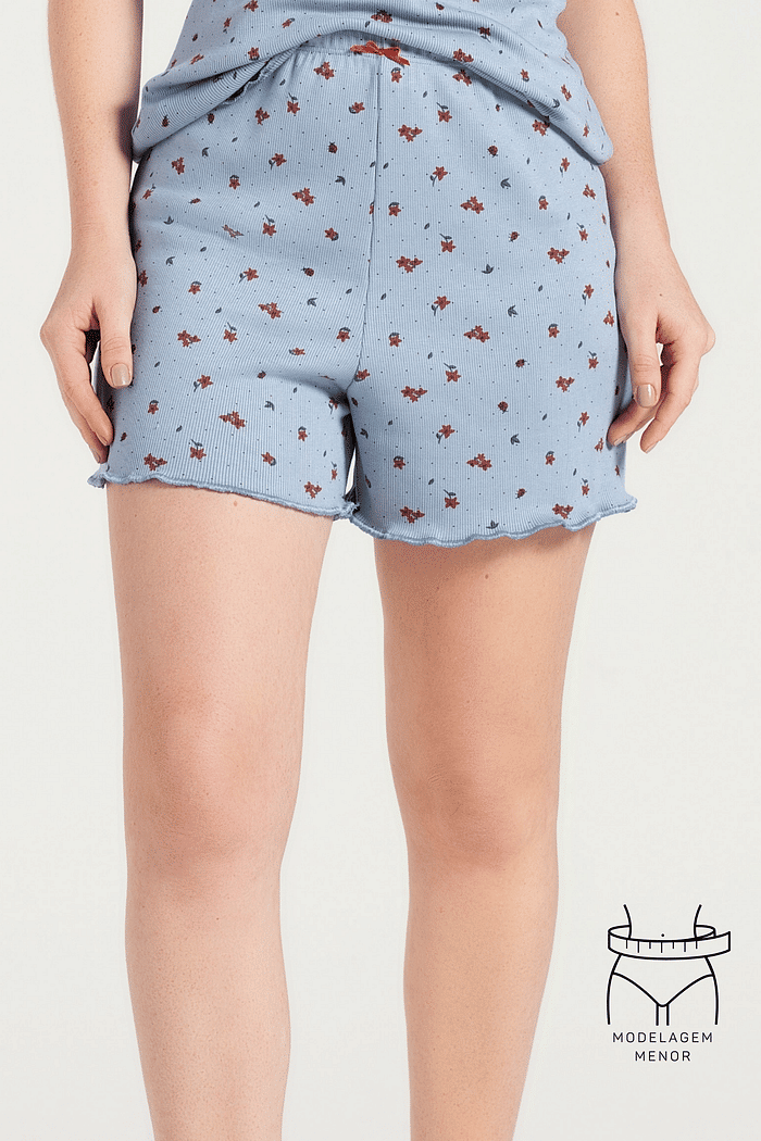 SHORTS EM RIBANA DE VISCOSE ROTATIVA FEMININO 