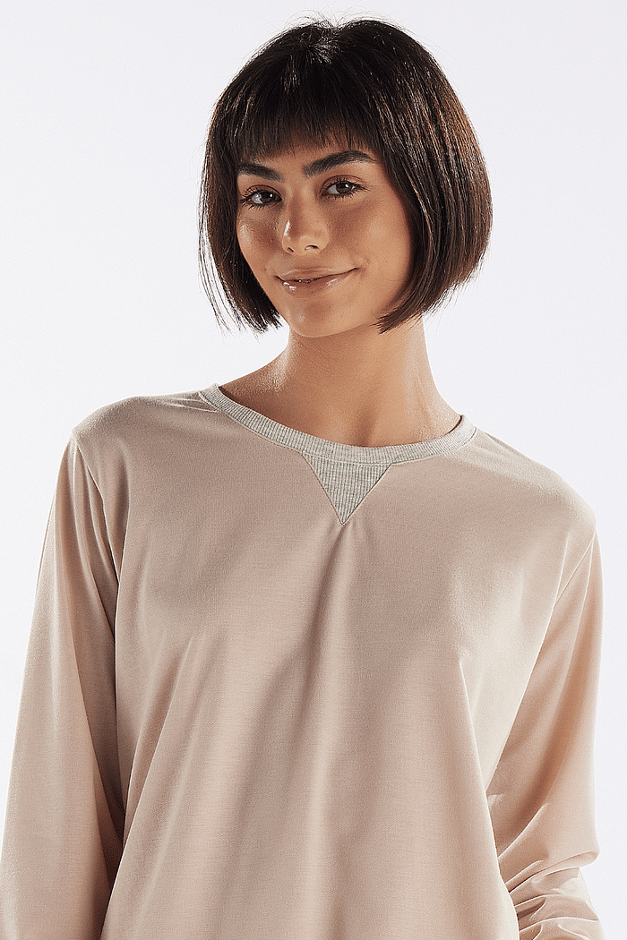 PIJAMA MANGA LONGA COM CALCA EM MOLETINHO CARECA FEMININO