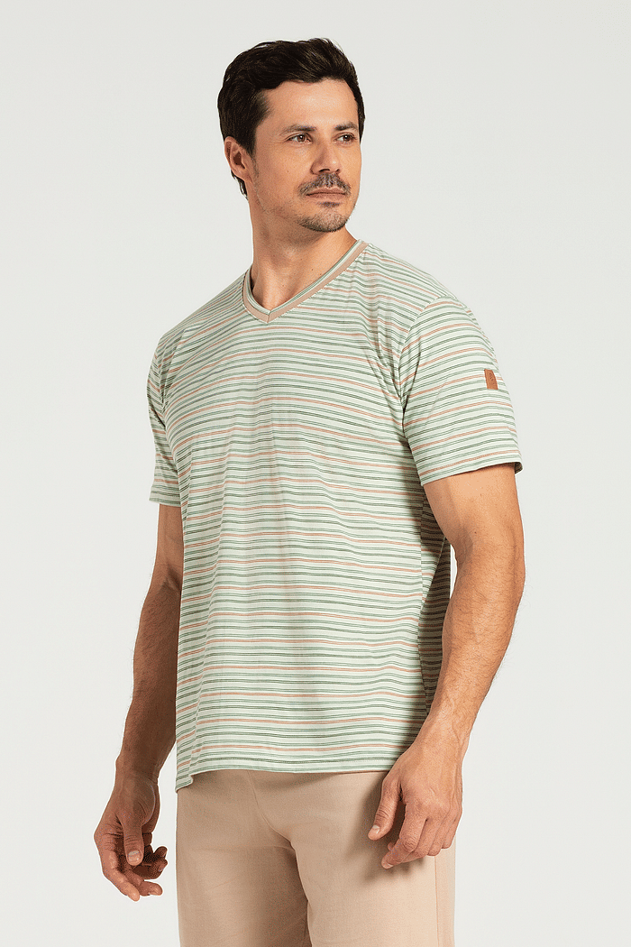 PIJAMA MEIA MANGA COM BERMUDA MASCULINO